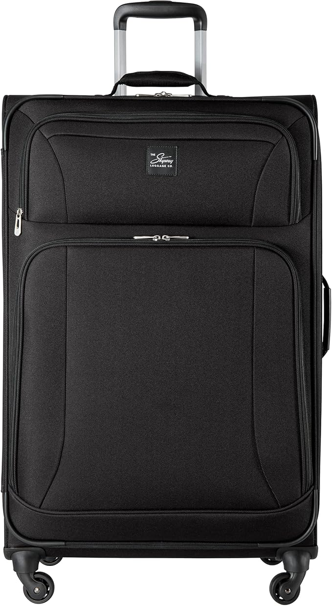 Skyway Epic Softside 3-Piece Luggage Set - Lightweight Suitcase with Wheels | TSA Approved Travel Bag | Spinner Suitcase | Luggage Set with Telescoping Handle, 20", 24" & 28", Black - Image 8