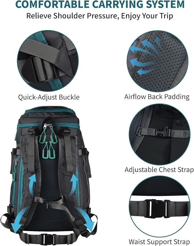 55L-70L Expandable Ski Boot Bag – Waterproof, Durable with Helmet Compartment – Ideal for Ski & Snowboard Gear – Men & Women - Image 5