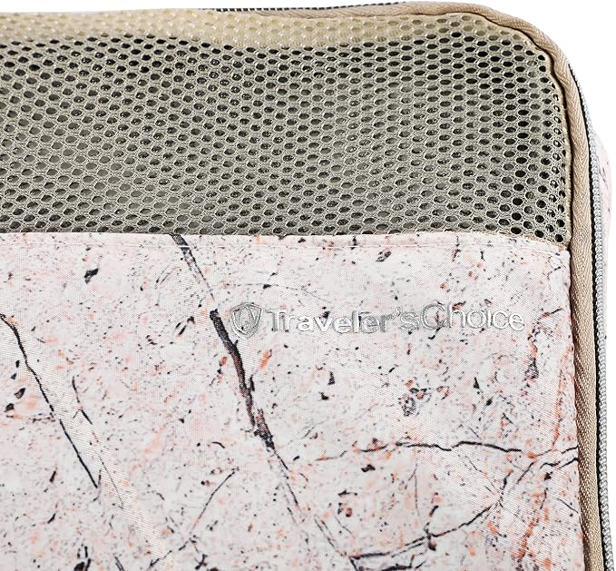 Traveler's Choice Cloverland Packing Cubes 5 Piece Set, Marble Pink - Image 5
