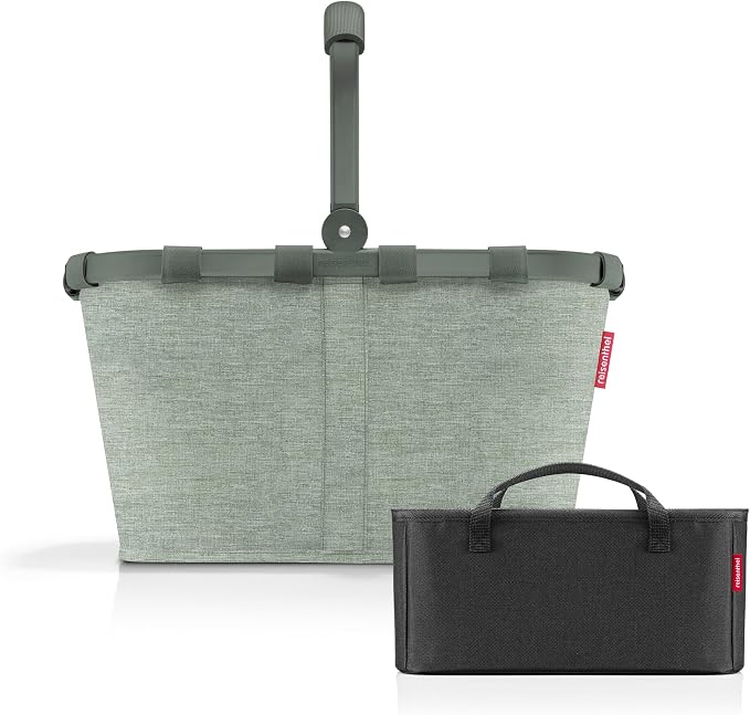 reisenthel Carry Bag + Organiser - Functional Bag Organiser: For Even More Order in Your reisenthel Shopping Basket, Twist Sage + Black, B 48 x H 29 x T 28 cm, Practical by reisenthel%C2%AE
