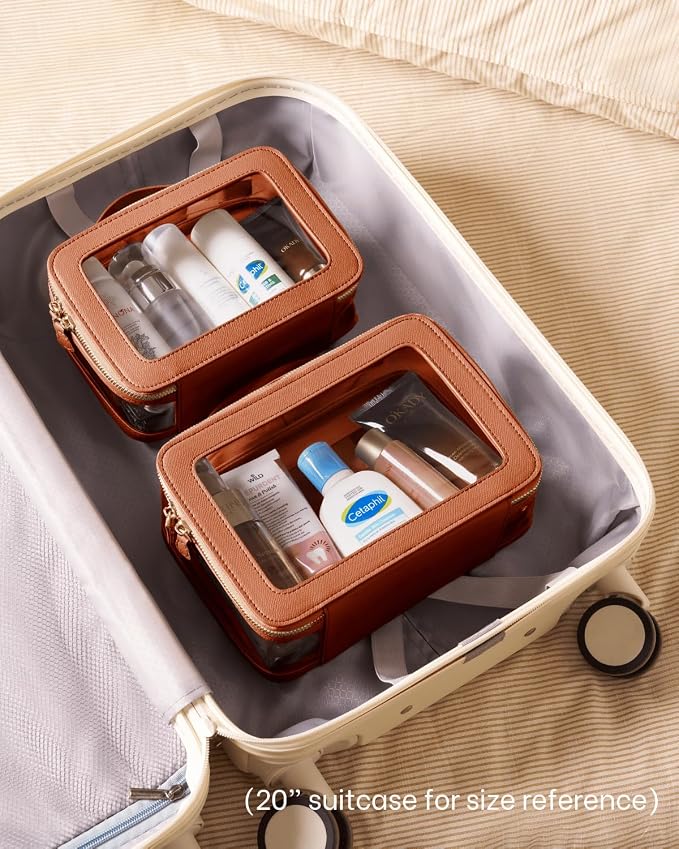 Clear Cosmetic Bag Set for Women Makeup Bag with Handle, 3 Pcs Travel Toiletry Bag Transparent Cosmetic Case Portable Make Up Organizer Bag for Essentials - Image 6