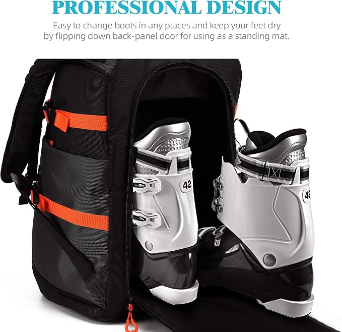 TurnWay Ski/Snowboard Boot Backpack/Ski Boot Backpack | Excellent for Store All Gear | Travel with Waterproof Exterior, Reflective Strip for Men, Women and Youth - Image 8