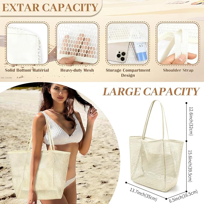 Beferr Mothers Day Beach Gifts Basket for Women, 79" X 83" Beach Blanket Waterproof Sandproof, Beach Mesh Tote Bags, Birthday Baskets for Her Wife Mom Sister Grandma Friend - Image 5