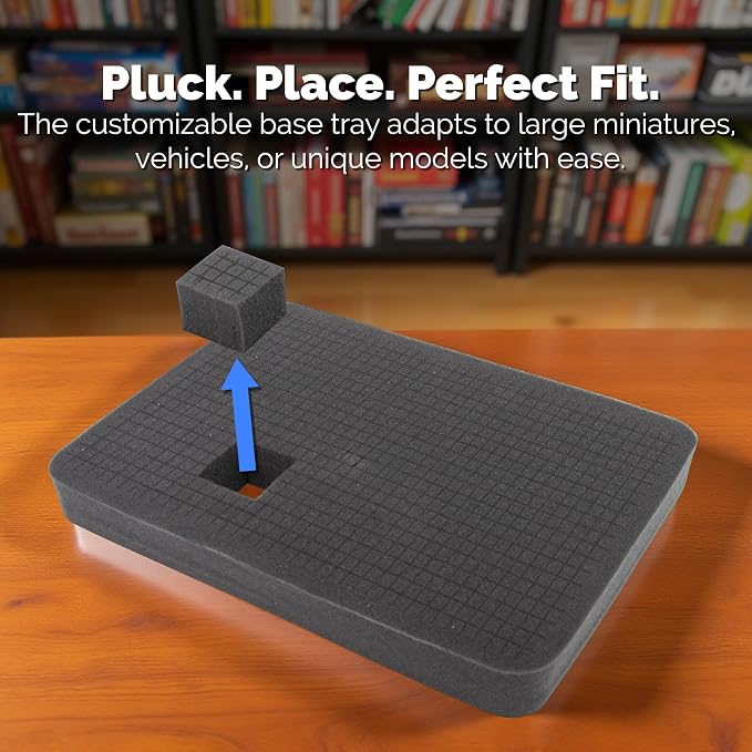 CASEMATIX Hard Shell Miniature Carrying Case - 80 Slot Figurine Miniature Storage Case with Customizable Foam Layer for Large Miniatures Compatible with Warhammer 40k, DnD & More! - Image 8