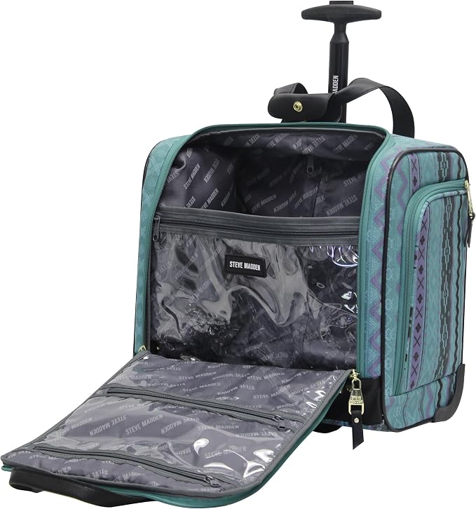 Steve Madden Designer Luggage Collection - 3 Piece Softside Expandable Lightweight Spinner Suitcase Set - Travel Set Includes an Under Seat Bag, 20-Inch Carry on and 28-Inch Checked Suitcase, Legends - Image 7
