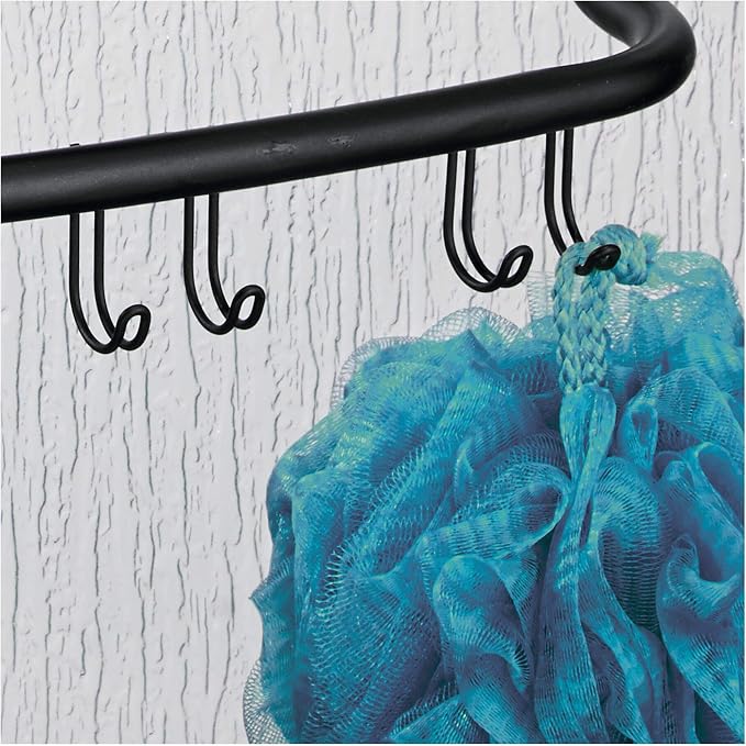 iDesign Over-the-Door Hanging Shower Caddy Organizer, The Forma Collection – 12” x 6.5” x 24”, Matte Black - Image 4