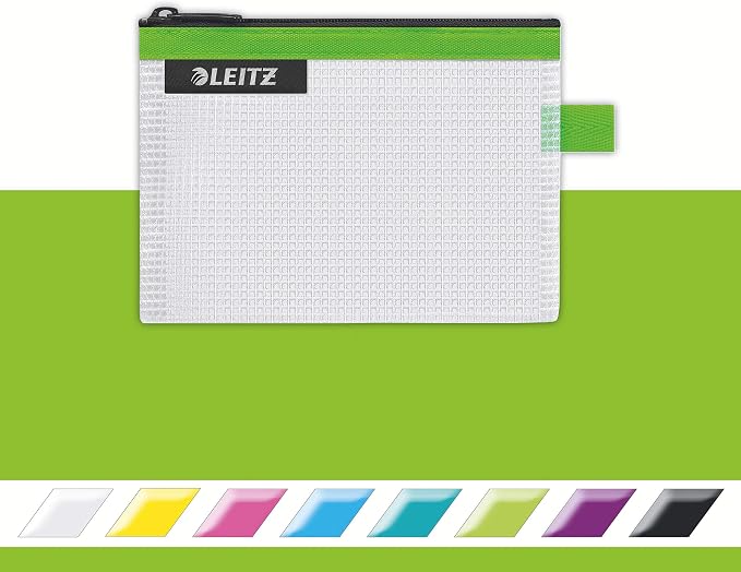 Leitz Wow Travel Pouch, Water Resistant, Translucent, Ideal for Visible Storage and Organisation, Small (A6) - Green by Leitz