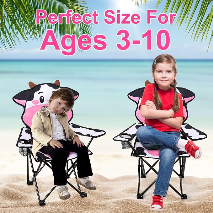 KABOER Kids Outdoor Folding Camping Chair with Cup Holder Carrying Bag | Portable Camping Chair for Beach Picnic Camping Travel Lawn Ages 3-10 - Image 6