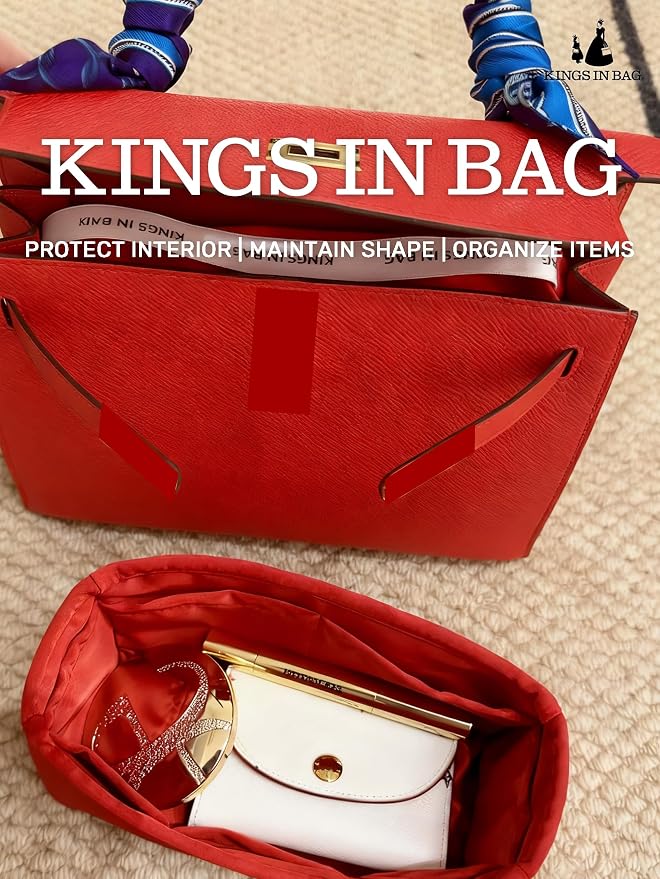 Women's Purse Organizer Insert - Satin & Lightweight Fabric with Inside Pockets, Portable for Commute, Travel, Shopping, and Evening, Multicolor Options, Fits for Kelly(Custom Color) - Image 3