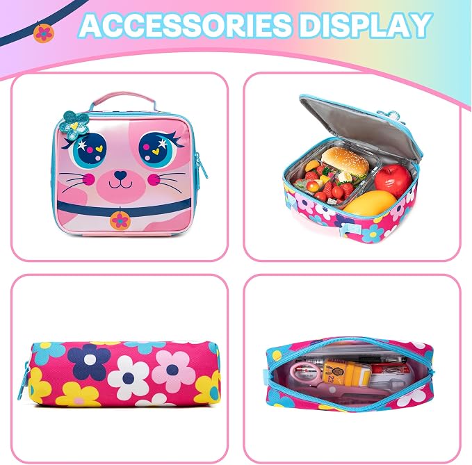 Backpacks for Girls School Bag Cute Girls Backpacks Ages 8-10 Kids Bookbag Set Travel Backpack for Preschool Kindergarten Elementary Students Backpack to School Supplies - Image 4