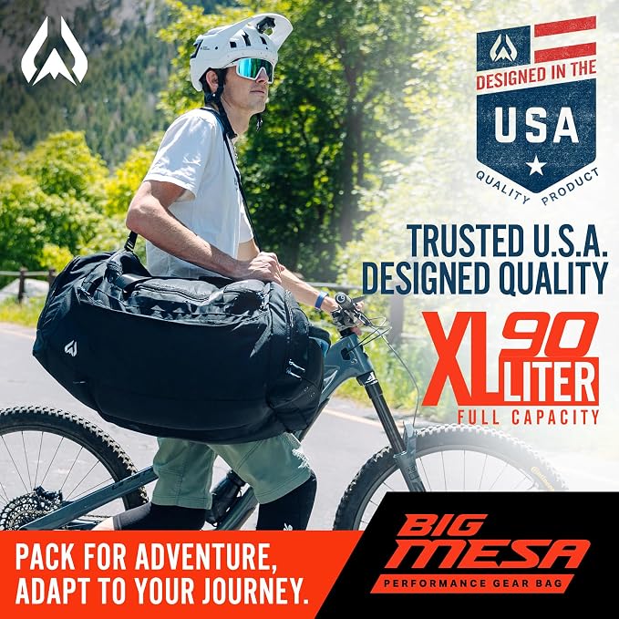 Wildhorn Big Mesa 90L MTB Gear Bag - Lightweight & Waterproof Duffel, Mountain Bike Duffle Bag, Ideal for Gym, Travel, Biking, Motorcycle, and Sports - Image 6