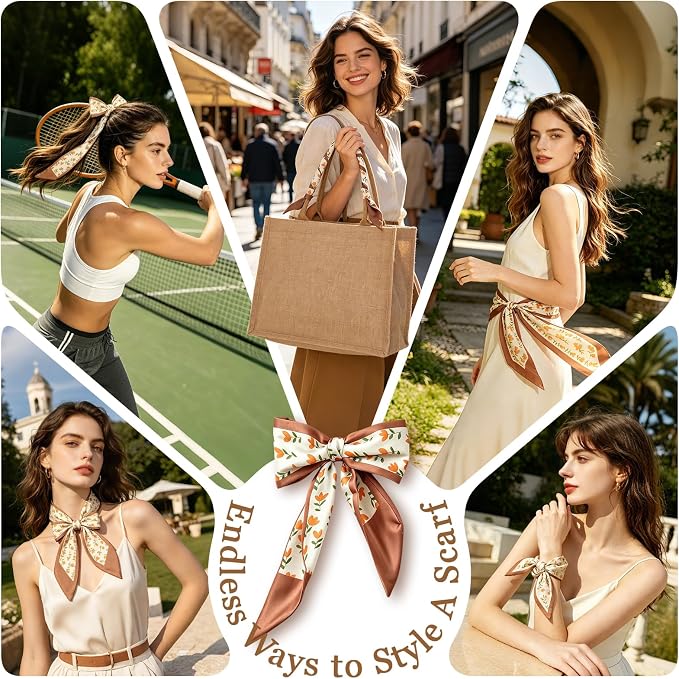 Waterproof Large Jute Tote Bag Set W/Ribbon 15.35x6x12 Inch Women Bridesmaid Gift for Beach Wedding Shopping Travel - Image 5