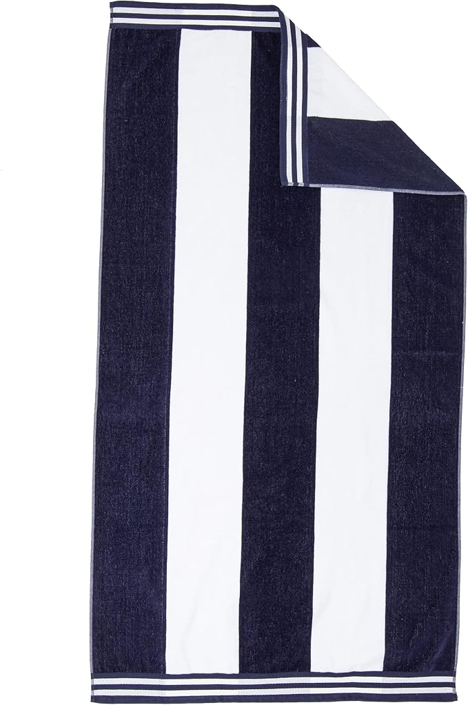 Superior Cotton Nautical Stripe Beach Towels, Colorful Towels for Adult, Kid, Pool, Swimming, Sand, Travel, Large Oversized, Absorbent, Fast Drying, Bath Basics, Cabana Collection, 1 Piece, Blue - Image 6