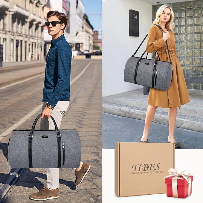 Convertible 2-in-1 Garment Bags for Travel, 50L Carry On Garment Duffle Bag With Shoe Compartment Large Weekender Bag for Women Men Hanging Suitcase Suit Travel Duffel Overnight Bags - Image 6