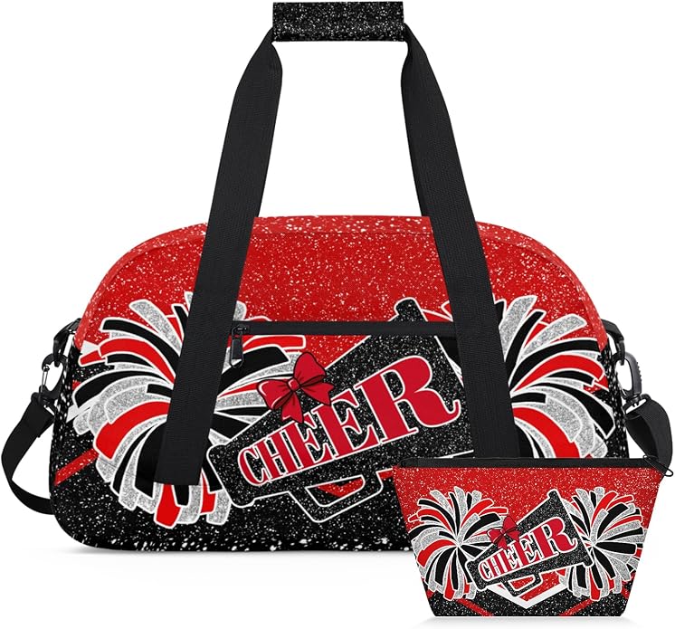 Cheerleading Dance Bag for Women Cheer Team Sport Gym Makeup Cosmetic Bag 2 Pcs Set by Mardesigns