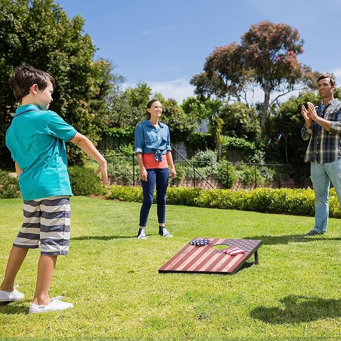 Cornhole Set 4x2 and 3X2 Regulation Size Corn Holes Sets with Carrying Bags & 8 Bean Bags Cornhole Boards Bean Toss Games for Adults Family Outdoor Beach Lawn Outside Backyard Games - Image 8