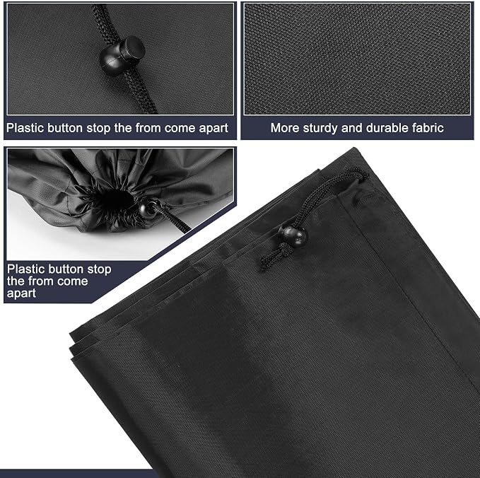 Nuogo 20 Pcs Laundry Bag Washable Travel Laundry Bags with Drawstring Lock Closure Large Heavy Duty for Camping Tent Blankets Dirty Clothes Yarn Fabric Storage, 38 x 24 Inches(Black Color) - Image 3