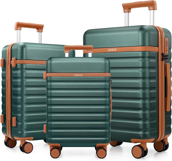 3 Piece Luggage Set, Durable ABS Hardshell Carry On Suitcase Set with Silent Spinner Wheels, YKK Zipper & TSA Lock, Lightweight Large Travel Checked Luggage,20/24/28 Inch by Unknown