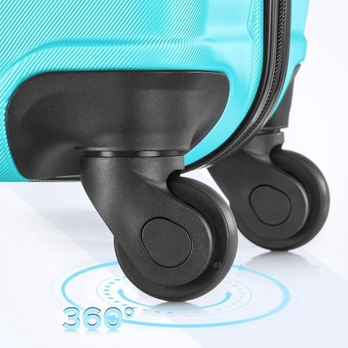 3 Piece Luggage Sets ABS Hardshell Suitcase with Spinner Wheels with 6PC Packing Bags(20/24/28inch) - Image 5