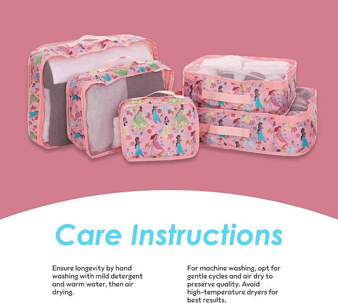 Disney Minnie Mickey Stitch Packing Cubes - Winnie the Pooh, Princess Cinderella, Cars, Toy Story 5 Piece Packing Cubes Compression - Travel Essential - Luggage Suitcase Organizer Set - Image 7