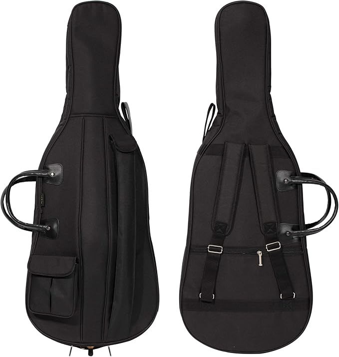 MI&VI CB-5001 Cello Soft Case Travel Gig Bag 4/4 (Full Size) With Multiple Pockets and Adjustable Backpack Straps | 12mm Thick Padding | Waterproof | Non-Abrasive Lining - MIVI Music by MIVIMusic