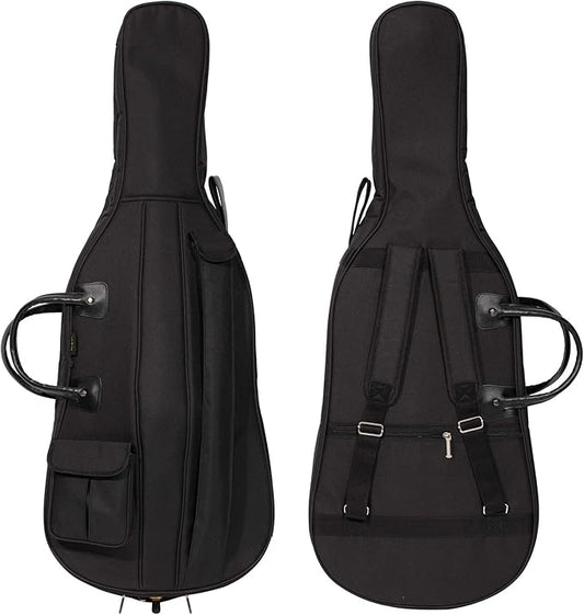 MI&VI CB-5001 Cello Soft Case Travel Gig Bag 4/4 (Full Size) With Multiple Pockets and Adjustable Backpack Straps | 12mm Thick Padding | Waterproof | Non-Abrasive Lining - MIVI Music by MIVIMusic