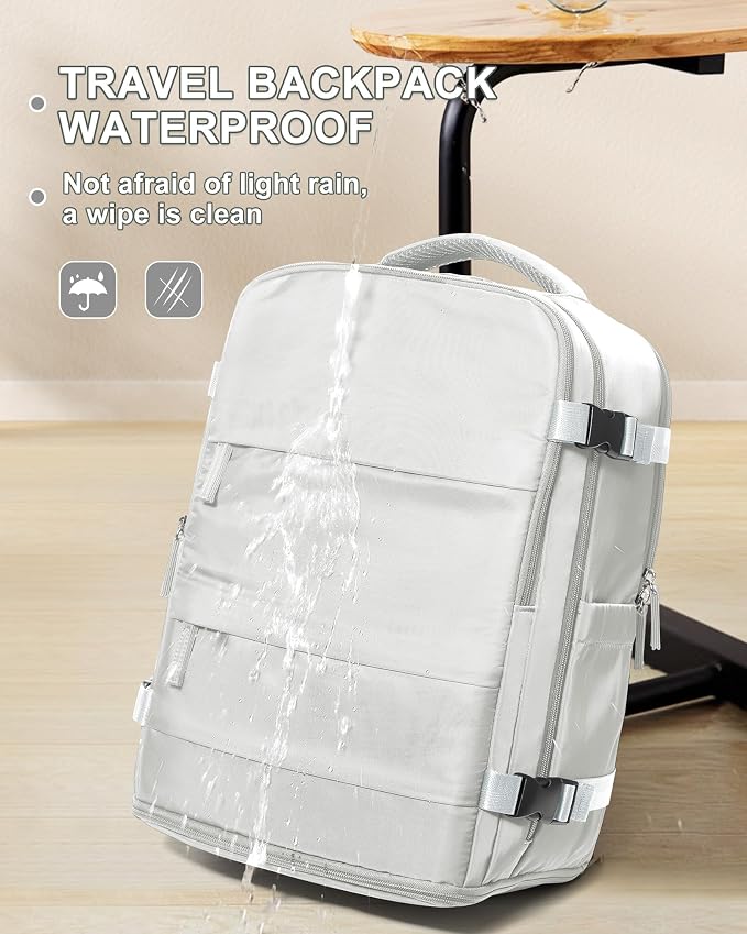 coowoz Large Travel Backpack Carry On for Women Man Gym Backpacks with Laptop Compartment Mochila de Viaje Teacher Personal Item Backpack Rucksack Airplane Accessories Must Haves Grey - Image 7