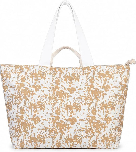 Salt Earth XL Beach Tote Bag for Women – XL Travel Tote with Zipper & Pockets, Oversized Canvas Pool Bag, Weekender Carry-On by SaltEarth