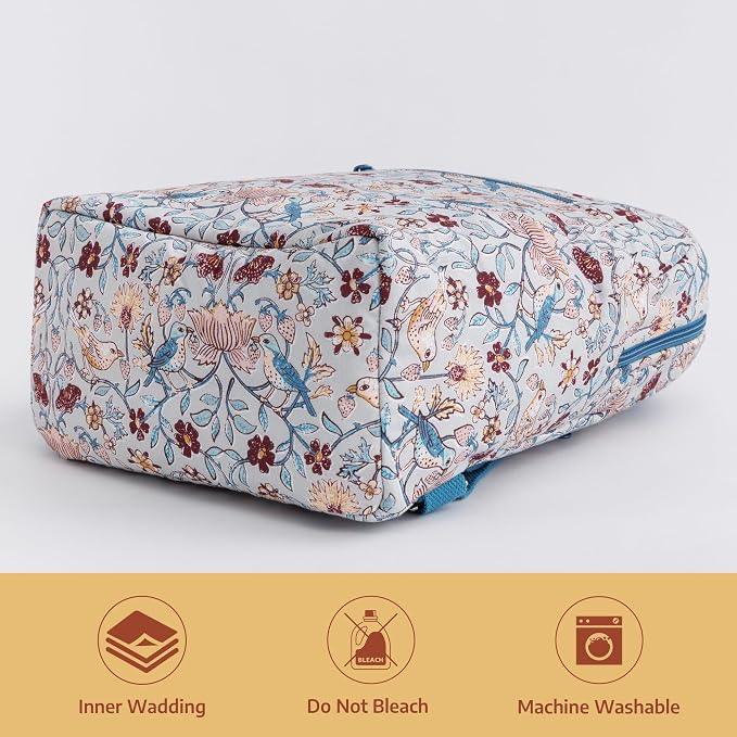 Maison d' Hermine Backpack for Women Men Cotton Shoulder Multipurpose Rucksack with Small Pouch Lightweight Multi Pocket Bag for Travel Work Beach Perfect for Spring Summer (Morris Play) - Image 7