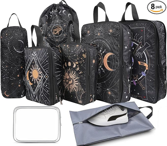8 Pcs Compression Packing Cubes Travel for Suitcases, Waterproof Luggage Organizer Washable Storage Bags Set for Backpack Travel- Packaging Cubes for Carry-Ons and Storage by Hitanfe
