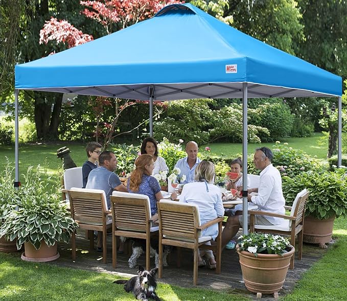 MASTERCANOPY 10x10 Pop Up Canopy Tent, 1 Person Setup Instant Shelter,Outdoor Portable Beach Canopy with Roller Bag, 4 Sandbags, 4 Ropes, 8 Stakes (10x10, Sky Blue) - Image 7