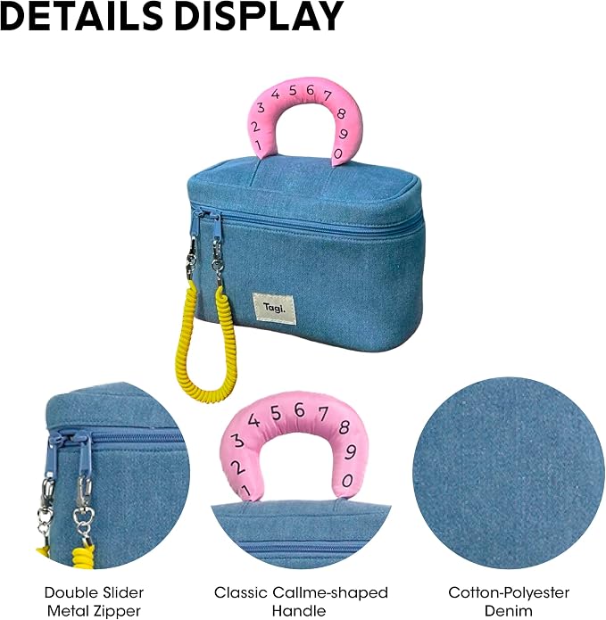 Tagi. Callme Hotdog Large Capacity Travel Makeup Bag, Waterproof Polyester Cosmetic Bag for Women, Wide-Open Flat Pouch for Toiletry & Travel, Portable Organizer with Handle & Dividers - Image 4