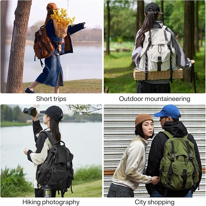 mixi Travel Backpack for Women Men, 18 Inch Carry On Laptop Backpack Flight Approved fits 16'' Laptop, Lightweight Waterproof Hiking Backpack Travel Outdoor Business Casual Daypack, Light Gray - Image 6