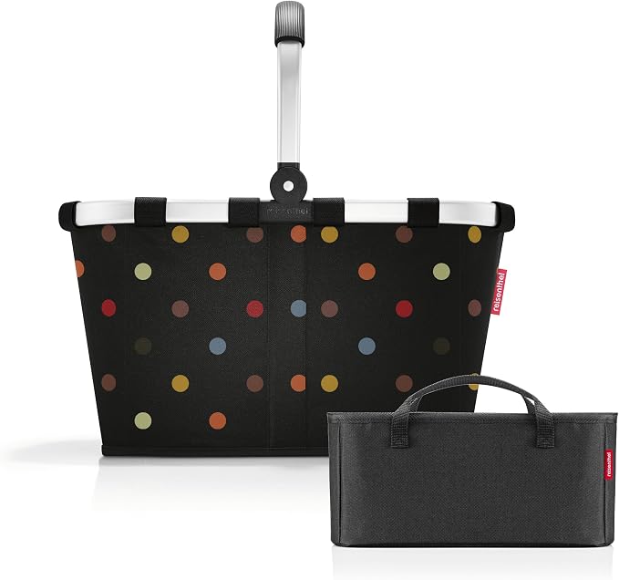 reisenthel Carry Bag + Organiser - Functional Bag Organiser: For Even More Order in Your reisenthel Shopping Basket, Dots + Black, Modern, elegant, practical by reisenthel%C2%AE