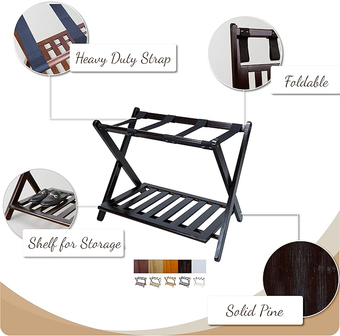 Casual Home Shelf-White Luggage Rack, 26.75" Wide - Image 3