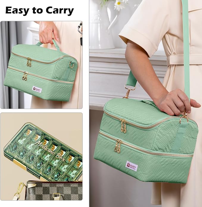 BAGSFY Travel Medicine Bag Organizer with 7-Day Pill Organizer, AM & PM Pill Box, Medication Storage, First Aid Kit Case - Image 6
