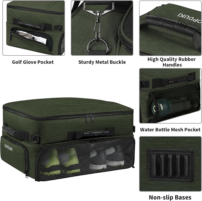 Extra Large Golf Trunk Organizer, Golf Gifts for Men Golfers, 20"x 14"x 10" 2 Layer Golf Trunk Organizer for Car, Water-resistant with Ventilated Compartment for 2 Pair Shoes and More Golf Accessories - Image 5