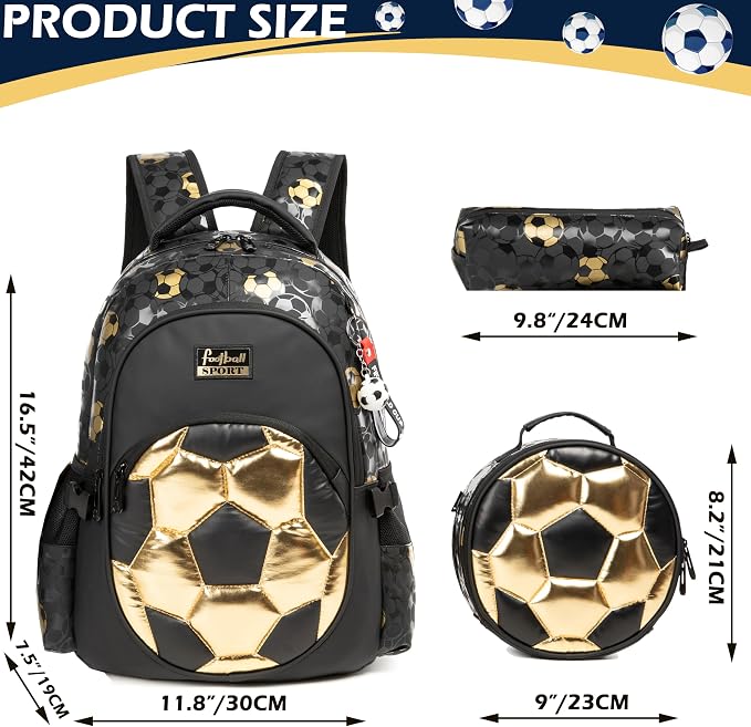 Boys' School Backpack with Lunch Box and Pencil Case - Ideal for Teens and Middle School Students - Image 3