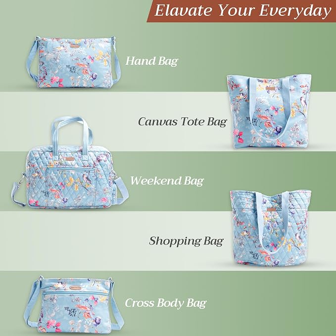 Maison d' Hermine Backpack for Women Men Cotton Shoulder Multipurpose Rucksack with Small Pouch Lightweight Multi Pocket Bag for Travel Work Beach Perfect for Spring Summer (Equinoxe - Blue) - Image 6