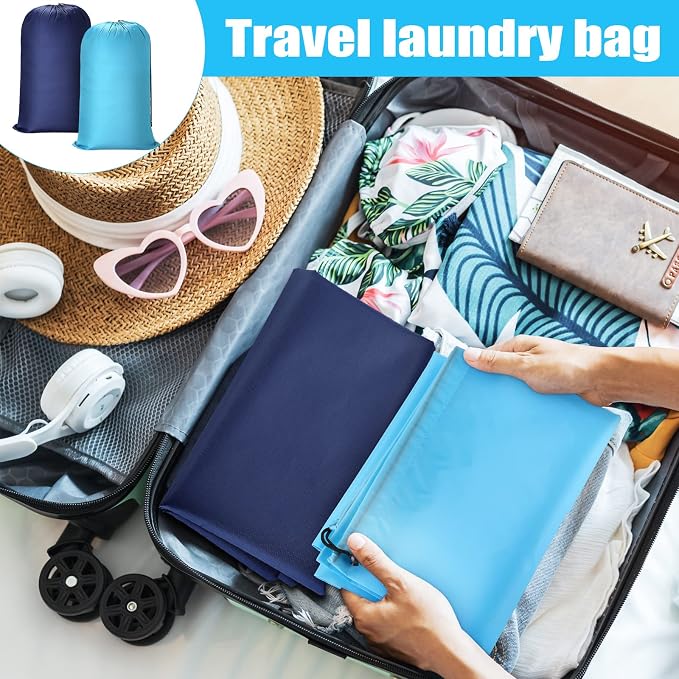 Nuogo 20 Pcs Laundry Bag Washable Travel Laundry Bags with Drawstring Lock Closure Large Heavy Duty for Camping Tent Blankets Dirty Clothes Yarn Fabric Storage, 38 x 24 Inches - Image 5