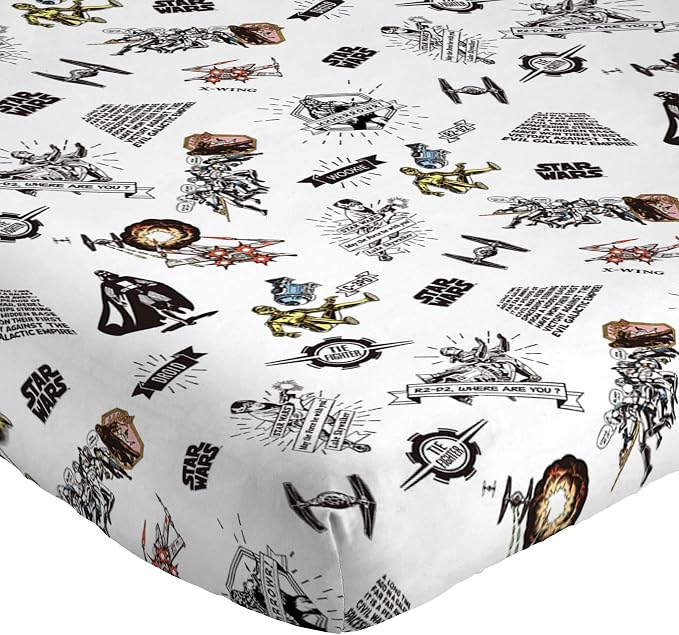 Jay Franco Kids Sheet Set with Fitted, Flat Sheets & Pillow Cover - Ultra-Soft Bedding with Pillowcase for Room Decor, White - Star Wars, 4 Piece King - Image 3