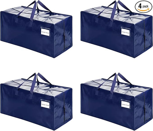 VENO 4 Pack Heavy Duty Moving Bags with Backpack Straps, Zippers & Handles, Extra Large Packing Bags for College Dorm Essentials, Moving Supplies Alternative to Cardboard Moving Boxes by Veno