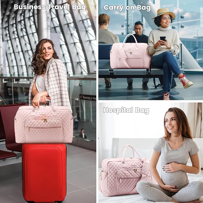 LOVEVOOK Travel Duffle Bag - Women's Weekender Carry On Overnight Laptop & Gym Bag With Toiletry/Shoe Pocket, Hospital Labor Bag - Image 6