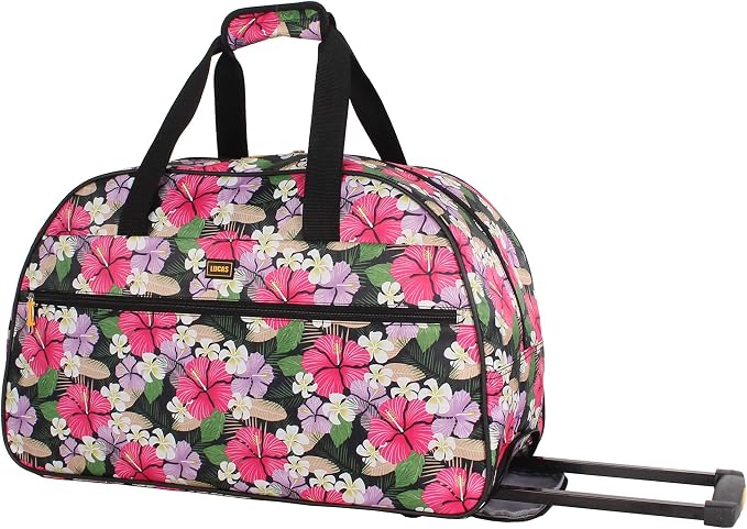 LUCAS Designer Carry On Luggage Collection - Lightweight Pattern 22 Inch Duffel Bag- Weekender Overnight (Tropic, 22in) - Image 4
