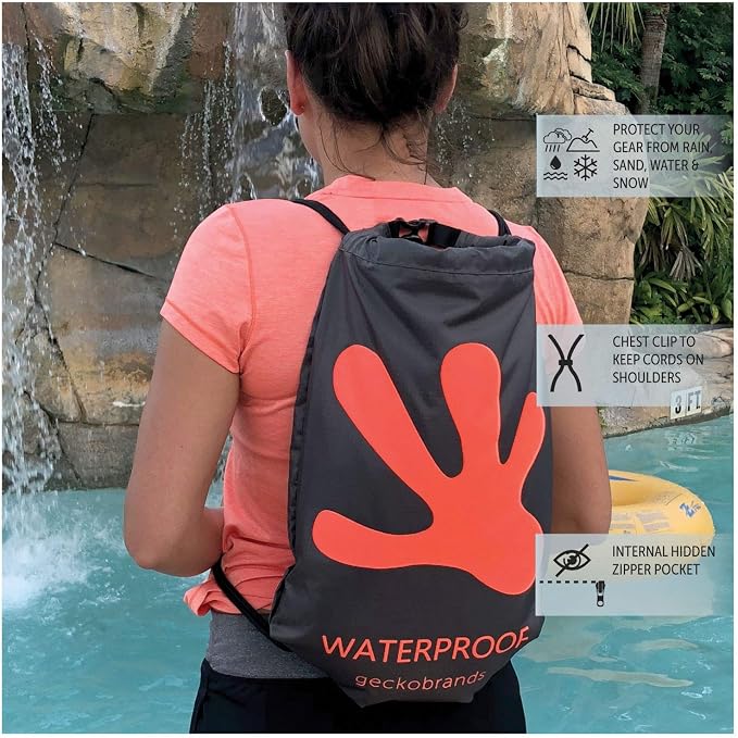 geckobrands Embark 10L Drawstring Backpack – Waterproof, Lightweight Dry Bag for Beach, Hiking, and Light Water Activities - Image 4
