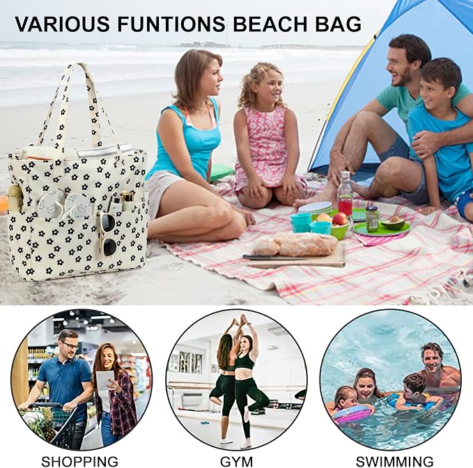 Bluboon Waterproof Beach Tote Pool Bags for Women Ladies Extra Large Carry On Bag With Wet Compartment for Weekender Travel - Image 8