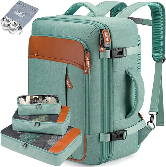 Lumesner 40L Expandable Carry On Travel Backpack with 4 Packing Cubes | Flight Approved, Fits 17 inch Laptop, Water-resistant, Suitcase Backpack, Business Weekender Luggage, Gift for Men & Women by Lumesner
