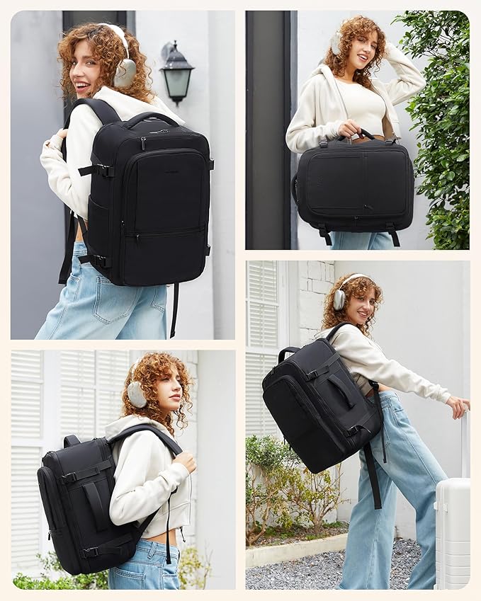 LOVEVOOK Travel Backpack for Women & Men, 60L Large Carry On Backpack Airline Approved, TSA Personal Item Weekender Bag, Laptop Backpacks with 3 Packing Cubes for Travel Essentials, Waist Belt - Image 6