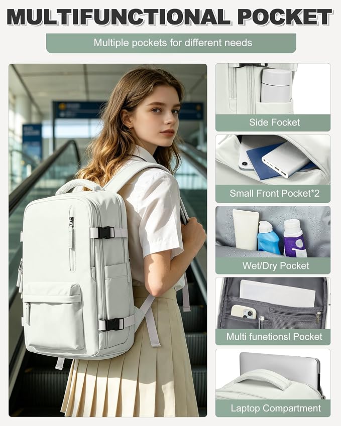 VGCUB Vacuum Backpack Travel with Pump, Vacuum Seal Compression Bags Laptop Backpack Personal Item - Image 8