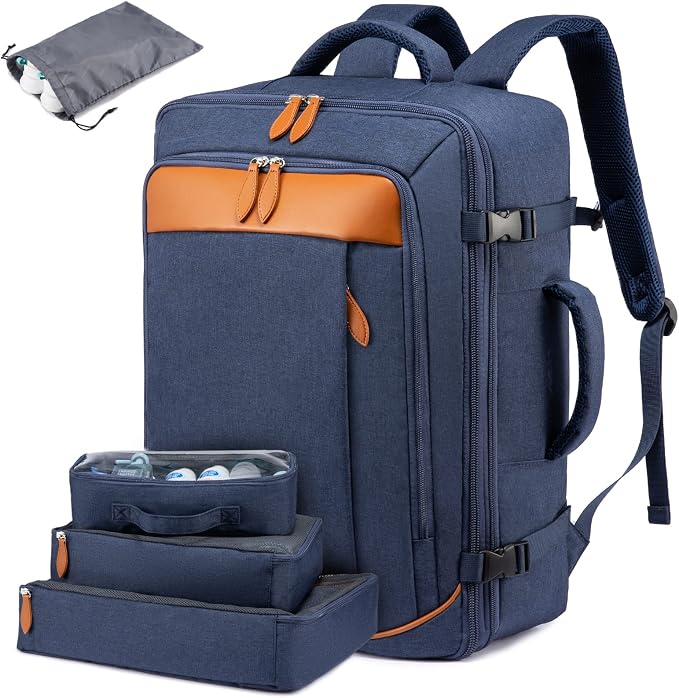 LOVEVOOK Carry on Backpack, 45L Large Travel Backpack for Women Men Airline Approved, Expandable Large Suitcase Backpacks With 4 Packing Cubes, Aer Travel Pack 3, Water Resistant Weekender Bag by LOVEVOOK